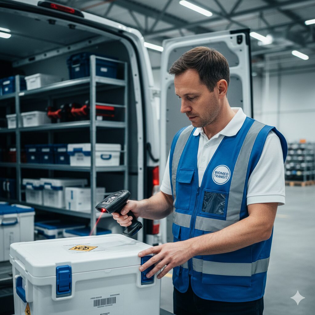 livreur scan prélèvements